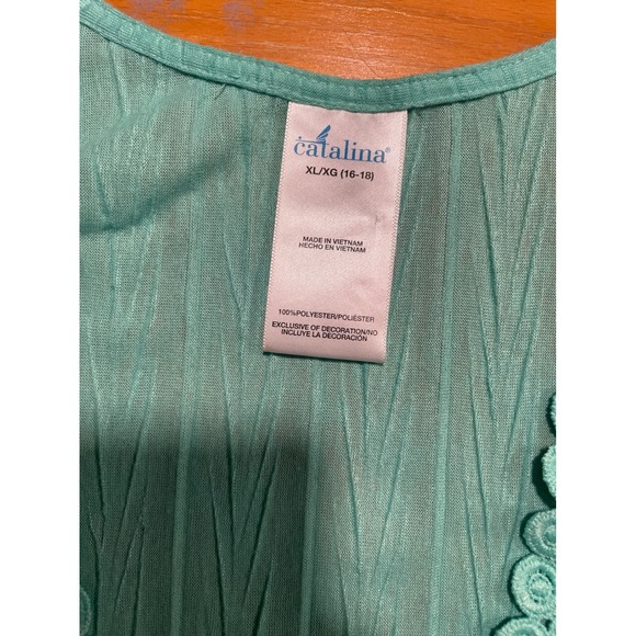 Catalina Cover-Up Tunic Crochet Trim Swim Beach Pool Resort XL 16-18 Vacation - Picture 4 of 6